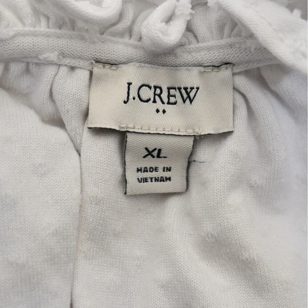 J. Crew Women's XL V-Neck Ruffle Cap Sleeve Clip-Dot Blouse - Picture 8 of 9